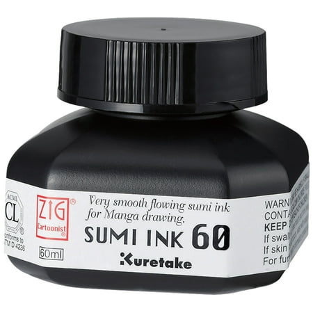 Kuretake Zig Cartoonist Ink, 60ml, Sumi Black Ink