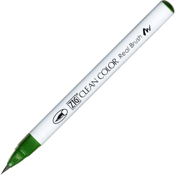 Kuretake Zig Clean Color Real Brush Marker, Deep Green