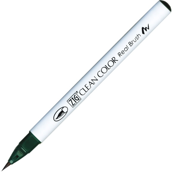 Kuretake Zig Clean Color Real Brush Marker, Marine Green