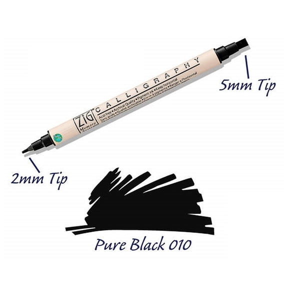 Kuretake Zig Memory System Calligraphy Marker, Pure Black