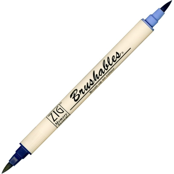 Kuretake Zig ZIG Brushables Dual-Tip Marker, Navy