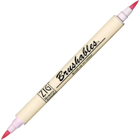 Kuretake Zig ZIG Brushables Dual-Tip Marker, Pure Baby Pink