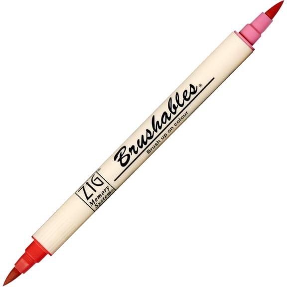 Kuretake Zig ZIG Brushables Dual-Tip Marker, Pure Red