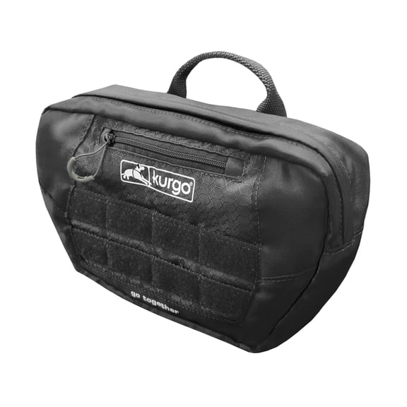 Kurgo RSG Pack Pannier - Dog Harness Accessory - Detachable Gear Pouch - Outdoor Dog Gear - Two Pocket Design - Lightweight Nylon Build - Tactical MOLLE Pouch - Black