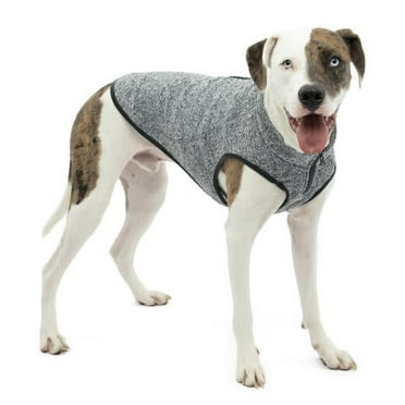 Kurgo Core Dog Sweater, Knit Dog Sweater With Fleece Lining, Cold Weather Pet Jacket, Zipper Opening for Harness, Adjustable Neck, Year-Round Sweater for Small Dogs (Heather Black, X-Small)