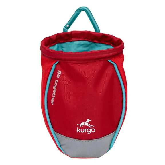 Kurgo Go Stuff It Dog Treat Bag, Training Treat Pouch, Reflective, Includes Carabiner (Chili Red)