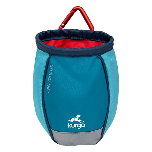Kurgo Go Stuff It Dog Training Treat Bag, Hands-Free, Reflective, MOLLE-Compatible, Coastal Blue