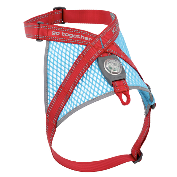 Kurgo LARGE On Trail Run-Lite Dog Vest Molle LED Reflective Safety Blue Red