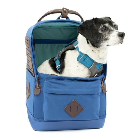 Kurgo Nomad Dog Carrier Backpack, Interior Safety Tether, Dual Carry Handles, Pets Up to 15 lb, Blue