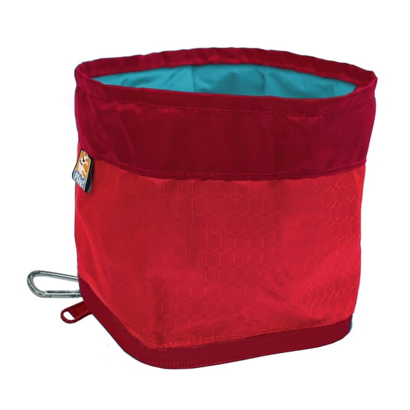 Kurgo Zippy Bowl for Dogs, Collapsible Travel Pet Container, Food Grade Silicone, 48 oz, Barn Red