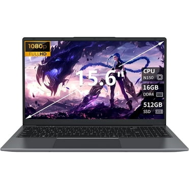 KurieTim T156A 15.6 in FHD Laptop, Intel n150, 16GB, 512GB SSD, Windows 11 Pro