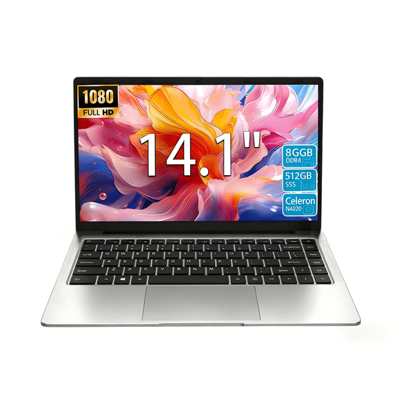 KurieTim 14.1 Inch FHD IPS Laptop, Intel Celeron N4020, 8 GB RAM, 512 GB SSD, Windows 11