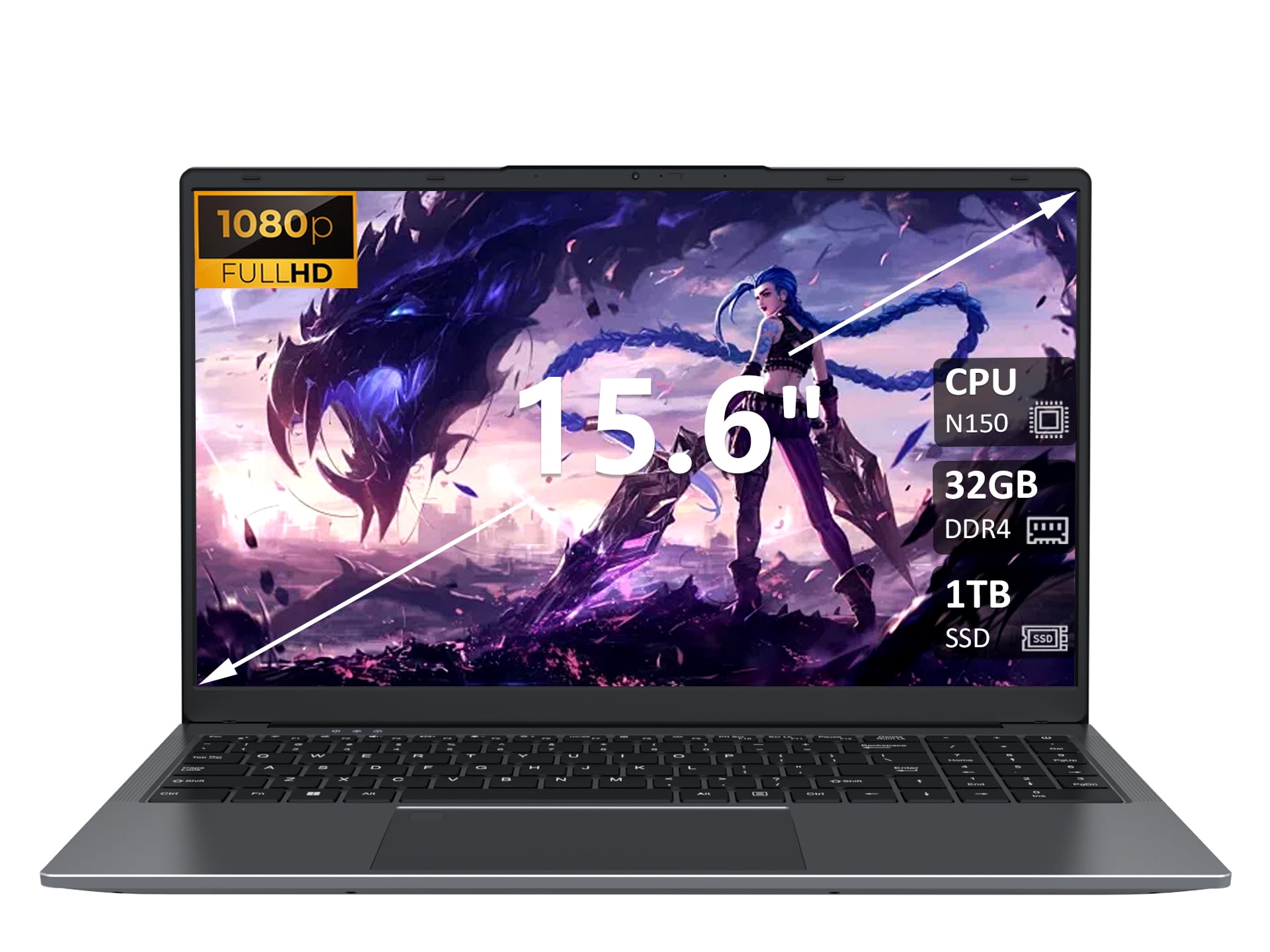 Laptop Computer, Intel N150 Quad-Core Processor,32GB RAM 1TB SSD