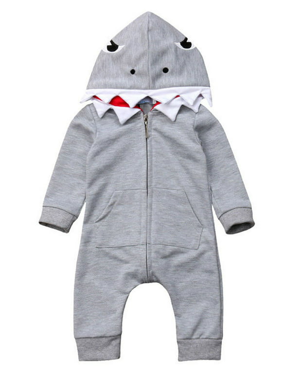 Kuriozud Baby Girl Shark Costume Clothes Hooded Romper