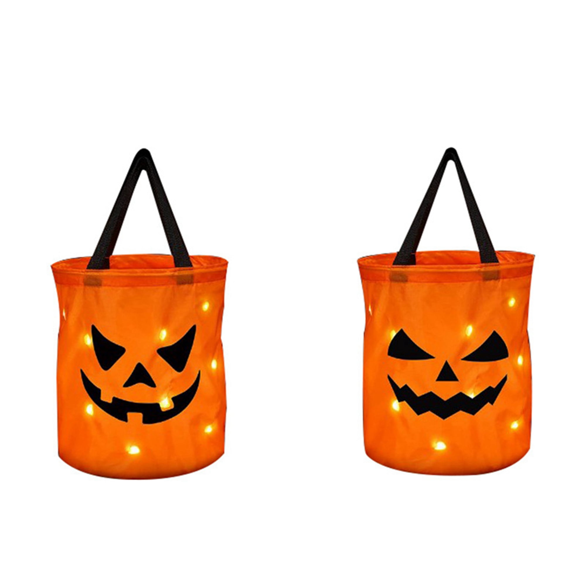 Kuriozud Light Up Halloween Candy Bag LED Pumpkin TrickOrTreat Bucket