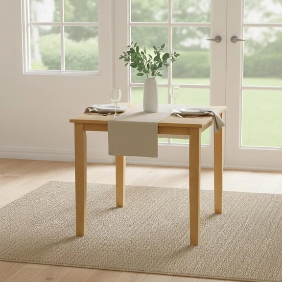 Kurmer Square Solid Wood Dining Room Kitchen Table (Natural Oak)