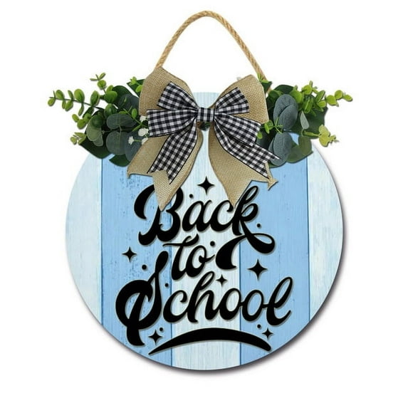 Kurmntregon Back To School Decoration For The Home Classroom Door Sign Front Door Porch Decor,Rustic Wood Hanging Porch Decorations For Spring Summer Farmhouse Outdoor 11X11"