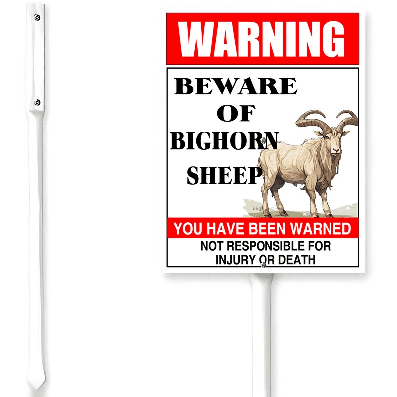Kurmntregon Beware Of Bighorn Sheep Sign With Stake Bighorn Sheep Yard ...