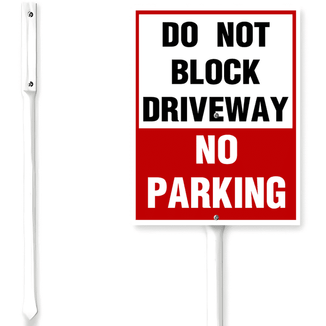 Kurmntregon Do Not Block Driveway Sign With Stake No Parking Sign 6x4 ...
