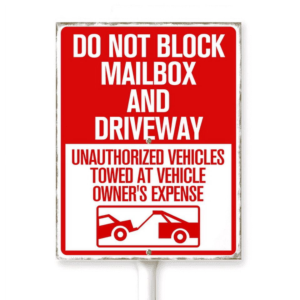 Kurmntregon Do Not Block Mailbox And Driveway Sign With Stake No ...