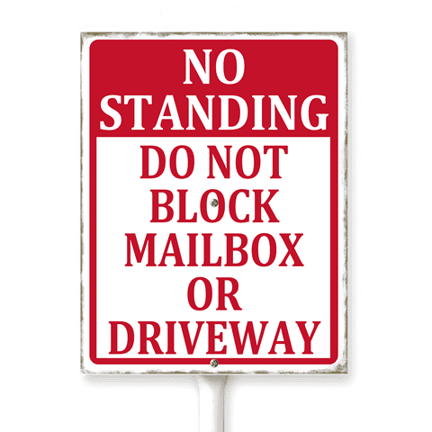 Kurmntregon Do Not Block Mailbox Or Driveway Yard Sign With Stake No ...
