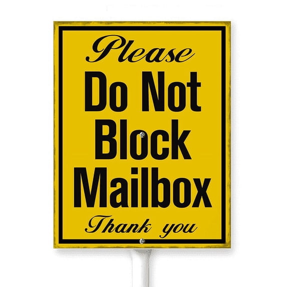 Kurmntregon Do Not Block Mailbox Sign With Stake No Parking Street Yard ...