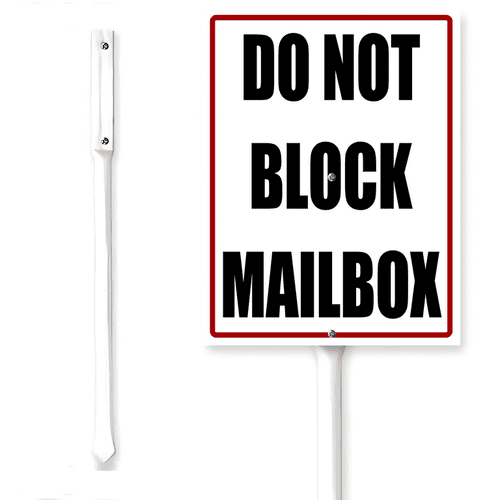 Kurmntregon Do Not Block Mailbox Yard Sign With Stake No Parking ...