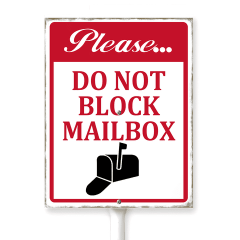 Kurmntregon Do Not Block Mailbox Yard Sign With Stake No Parking ...