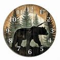 thumbnail image 1 of Kurmntregon Cabin Bear Wall Clock Black Bear Forest Wildlife Mountain Lodge Wooden Accurate Decorative Clocks, Silent Non Ticking For Bathroom Bedroom/Living Room/Kitchen Round 10", 1 of 7