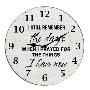 Kurmntregon Christian Wall Clock I Still Remember The Days Religious Bible Verse Jesus Inspirational Quote Scripture Silent Non-Ticking Decorative Clock Home Decorative Round 10"
