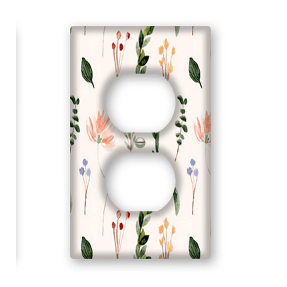 Kurmntregon Cute Floral Decorative Light Switch Cover Plate 2 Gang Light Switch Cover Decorative Wall Plate Plastic Faceplate For Bathroom Home Bedroom Decor 4.50inx2.76in