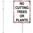 thumbnail image 1 of Kurmntregon No Cutting Trees Or Plants Sign With Stake No Cutting Yard Sign 6x4.6inch Sturdy Aluminium Outdoor Lawn Grass Outside Bush Woodland Decorative Caution Plaque, 1 of 7