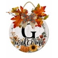 thumbnail image 1 of Kurmntregon Fall Front Door Welcome Sign Last Name/Initial Fall Wreath Alphabet G Monogram Wall Hanger Personalized Letters Pumpkin Thanksgiving Home Farmhouse Rustic Holiday Decoration Round 11", 1 of 7