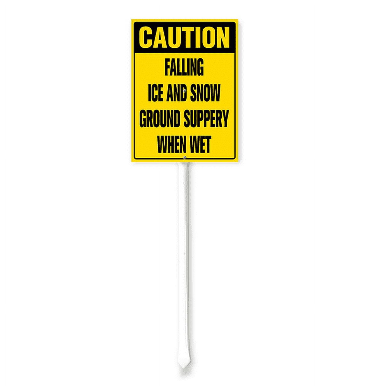 Slippery Ground Sign Kurmntregon Falling Ice And Snowy Ground Slippery When Wet Yard Sign ...