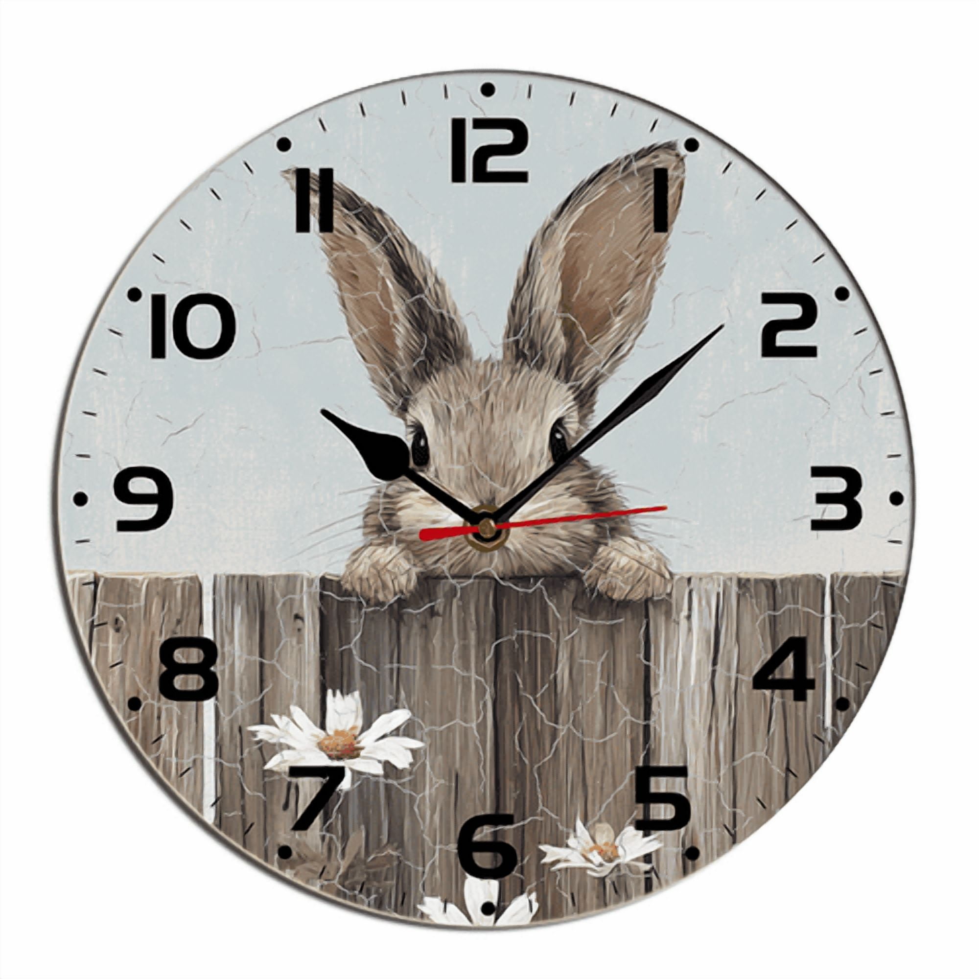 Kurmntregon Farmhouse Rabbit Wall Clock Farmhouse Cottagecore Animal ...