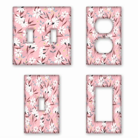Kurmntregon Funny Floral Decorative Light Switch Cover Plate Spring Seasonal Wall Plate Switch Plate Covers, Decorative Wall Plates For Light Switches For Bathroom Home Bedroom Decor