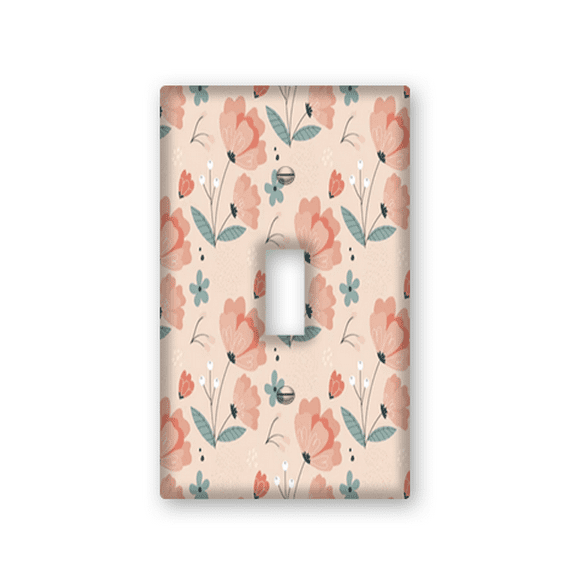 Kurmntregon Funny Floral Light Switch Cover Plate 1 Gang Light Switch Cover Decorative Wall Plate Electrical Switchplate Home Decor For Living Room Bedroom 4.50inx2.76in