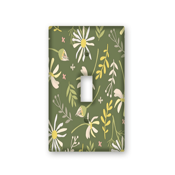 Kurmntregon Funny Floral Light Switch Cover Plate Decorative 1 Gang Light Switch Cover Decorative Light Switch Cover Decorative For Kitchen Bathroom Bedroom Decor 4.50inx2.76in