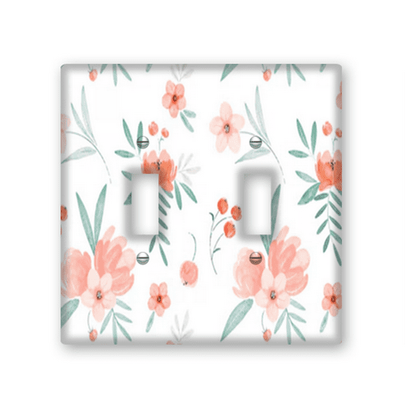 Kurmntregon Funny Floral Light Switch Cover Plate Decorative 2 Gang Wall Plate Switch/Wall Plate,Light Switch Cover Wall Plate,Decorative Wallplate Switch Plate Covers 4.5inx4.5in
