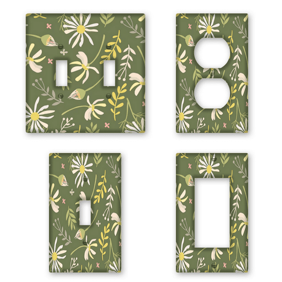 Kurmntregon Funny Floral Light Switch Cover Plate Decorative Spring Seasonal Light Switch Cover Plates Decorative Wall Plate, Lightswitch Cover For Bathroom Home Bedroom Decor Standard Size