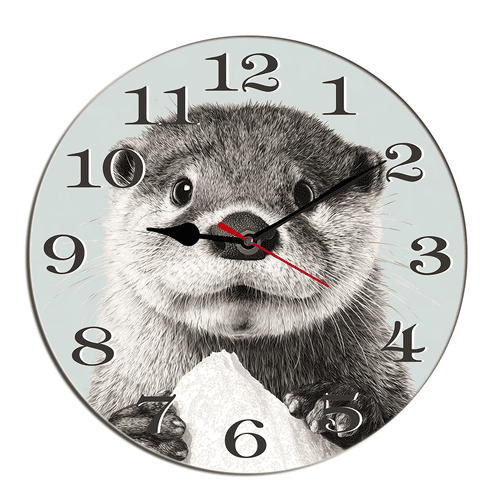 Kurmntregon Funny Otter Bathroom Wall Clock Toilet Paper Animal Thanksgiving Christmas Desk Kitchen Decor Decorative Battery Operated Clocks For Living Room Bedroom Bathroom Farmhouse Round 10"