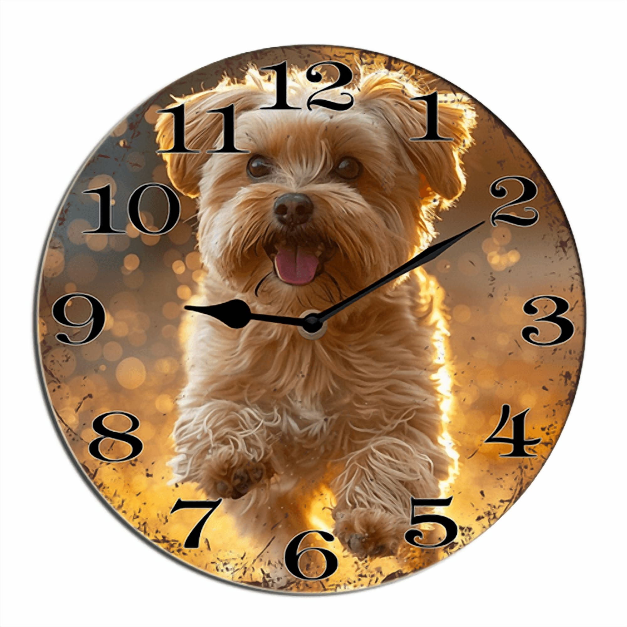 Kurmntregon Happy Playful Dog Wall Clock Animal Desk Kitchen Decor ...