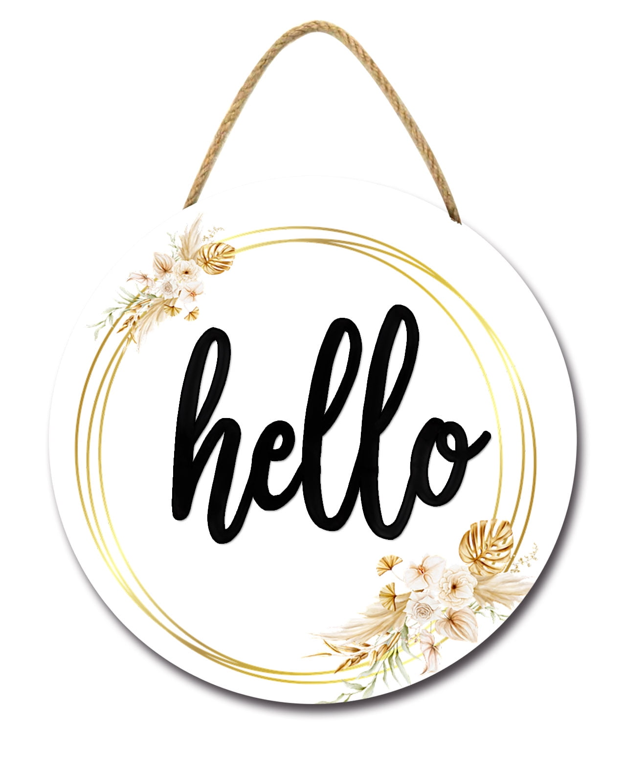Kurmntregon Hello Sign For Front Door Wood Hello Sign Sign For Front ...