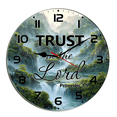 thumbnail image 1 of Kurmntregon Inspirational Waterfall Trust Wall Clock Christian Faith Religion Wooden Silent Non-Ticking Desk Clock Decorative For Living Room Home Office School Wall Decoration Round 10", 1 of 7