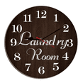 thumbnail image 1 of Kurmntregon Laundry Room Wall Clock Laundry Room Wooden Xmas Winter Christmas Non Ticking Silent Quartz Bedroom Living Room Office Gym Kitchen Bathroom Patio Decor Decorative Clocks Round 12", 1 of 7