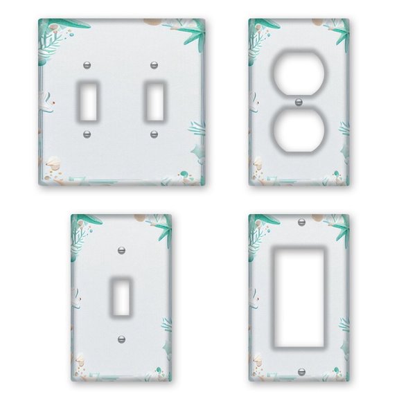 Kurmntregon Light Switch Cover Plate Decorative Beach Themed Seasonal Decorative Electrical Wall Plate Receptacle Switchplate Decorate Plug Cover For Bathroom Kitchen Standard Size