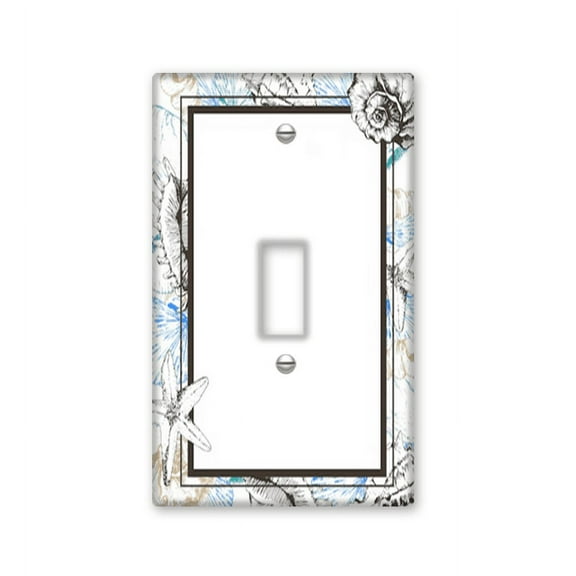 Kurmntregon Light Switch Covers Seashells 1 Gang Farmhouse Decorative Light Switch Cover Rustic Wall Plate Switch Plate Covers For Home Kitchen Bathroom 4.50inx2.76in