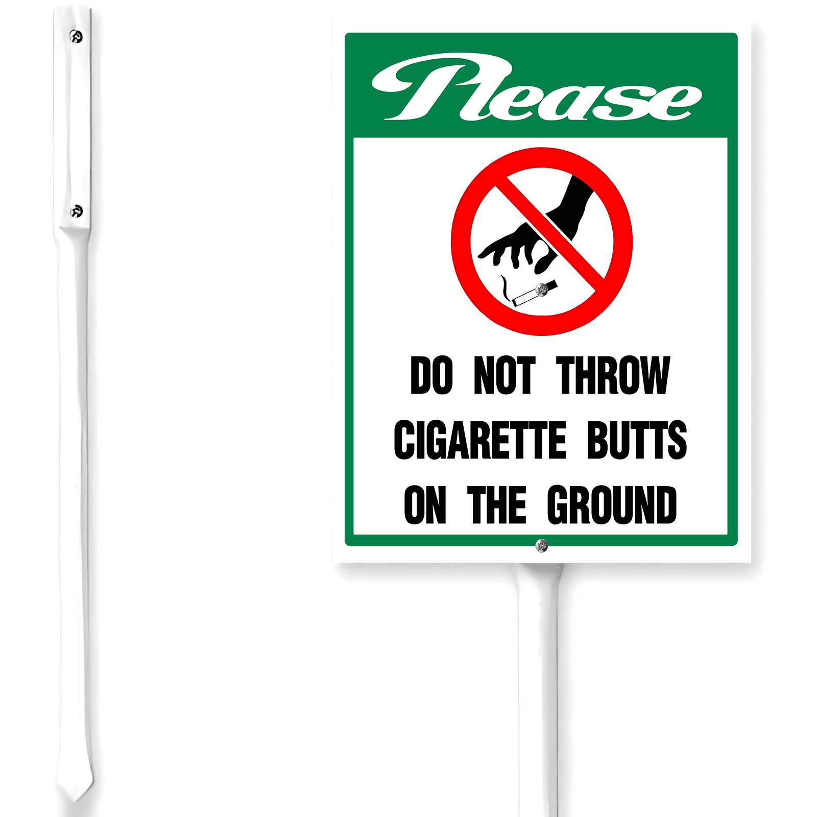 Kurmntregon No Cigarette Butts Signs With Stake No Butts Signage With ...