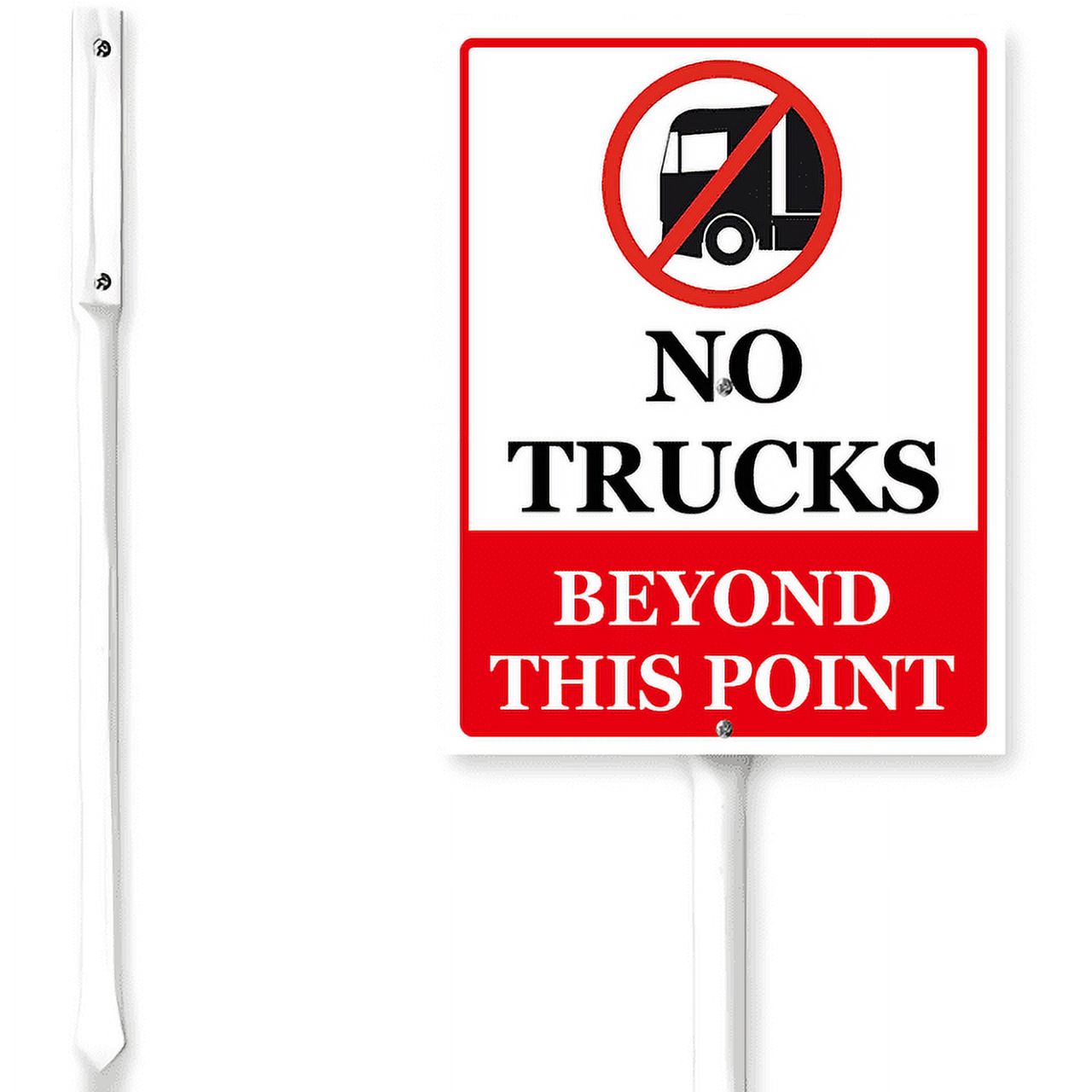 Alu-Schild 'No Delivery Trucks Beyond This Point' – 35,6x25,4 Cm, Wetterfest, Mit Bohrungen