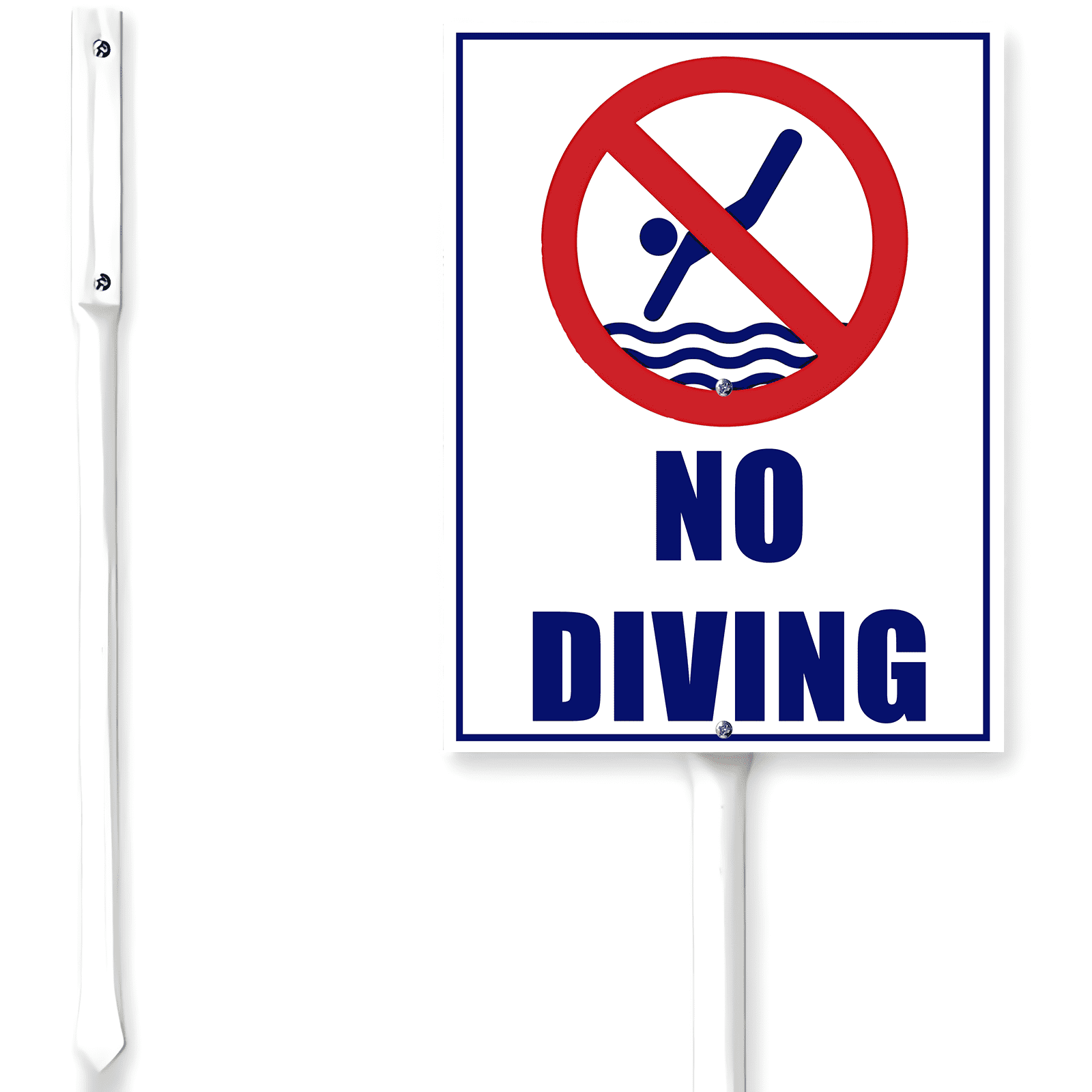 Kurmntregon No Diving Sign With Stake No Diving Pool Sign 4.6x6 ...